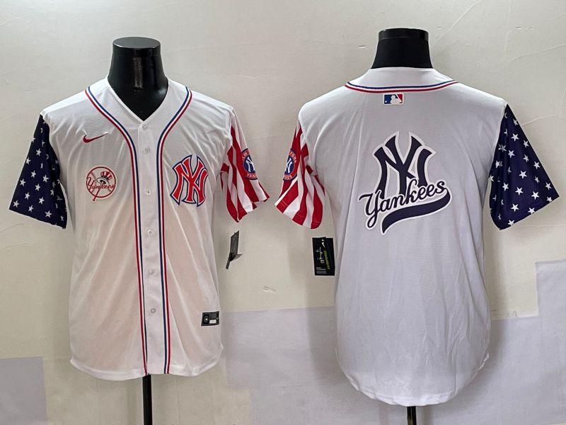 Men New York Yankees Blank White a generation of national flags Jointly Name 2025 Nike MLB Jersey style 20